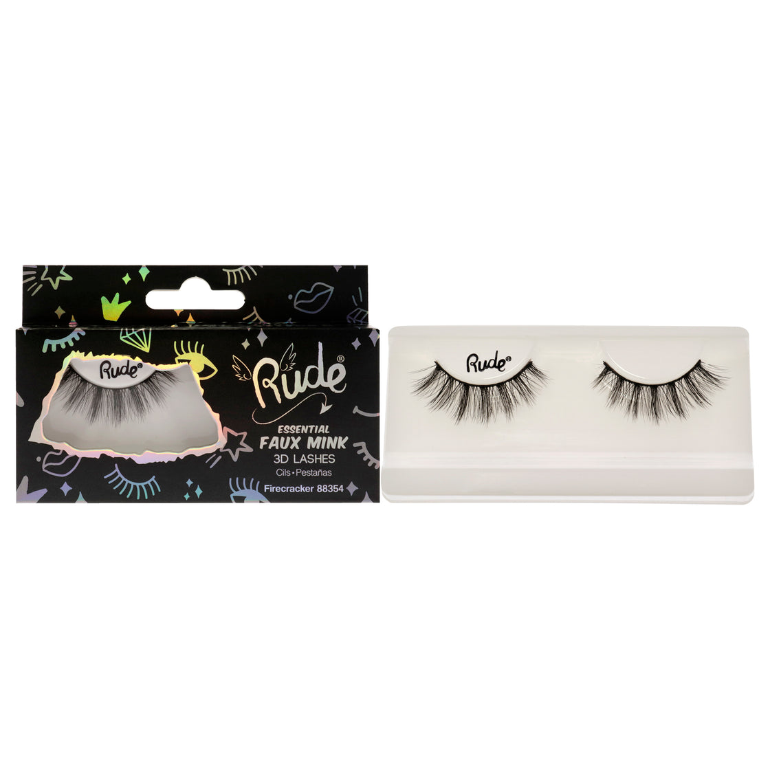 Essential Faux Mink 3D Lashes - Firecracker by Rude Cosmetics for Women - 1 Pc Pair