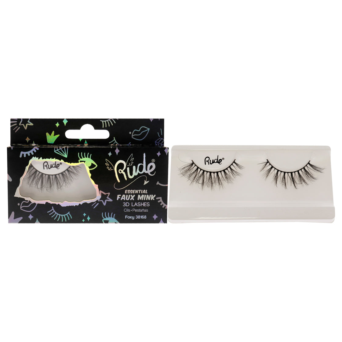 Essential Faux Mink 3D Lashes - Foxy by Rude Cosmetics for Women - 1 Pc Pair