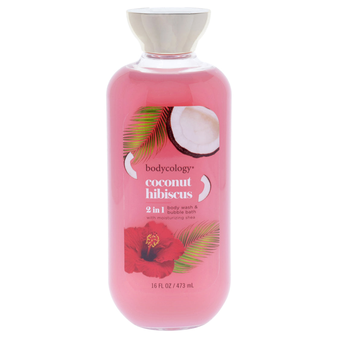 2 in 1 Body Wash and Bubble Bath - Coconut Hibiscus by Bodycology for Women - 16 oz Body Wash