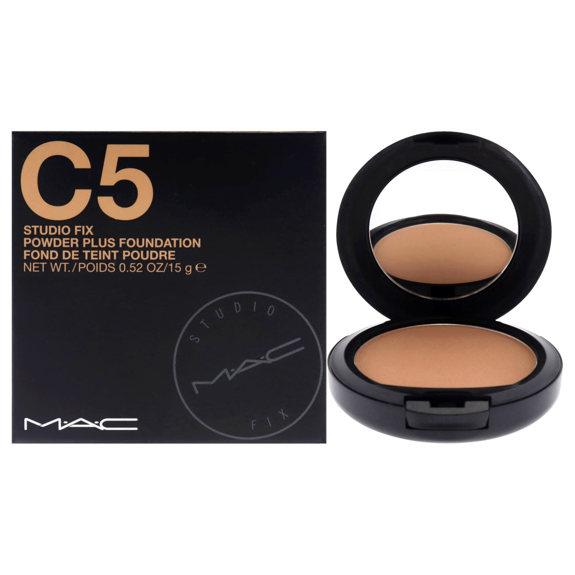 Studio Fix Powder Plus Foundation - C5 Peachy Beige by MAC for Women - 0.52 oz Foundation