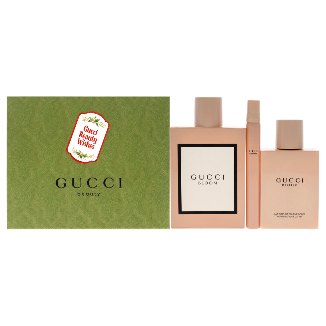 Gucci Bloom by Gucci for Women - 3 Pc Gift Set 3.3oz EDP Spray, 3.3oz Perfumed Body Lotion, 0.33oz EDP Spray