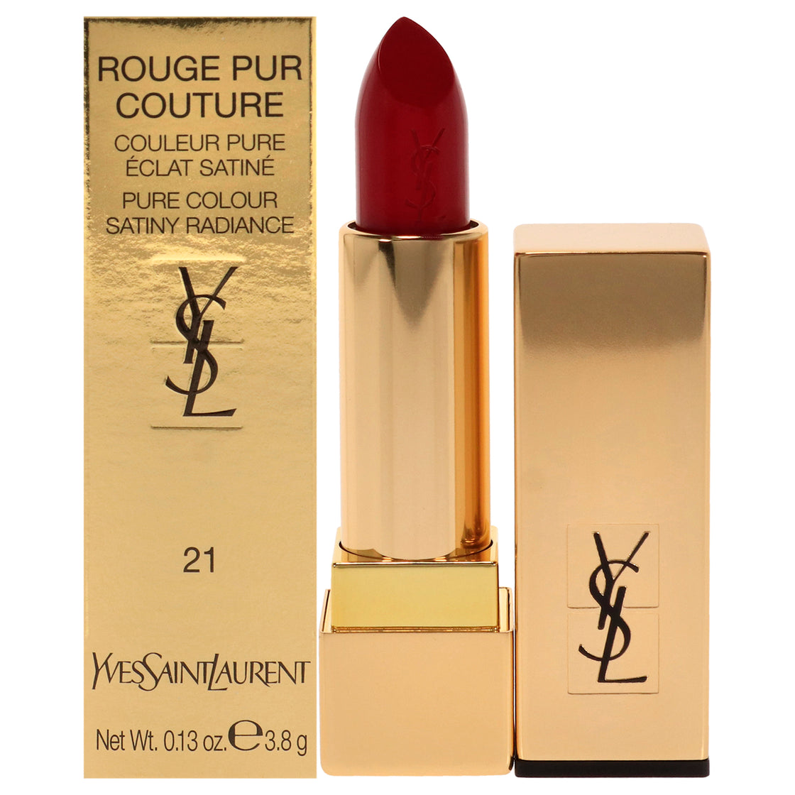 Rouge Pur Couture Satin Lipstick - 21 Rouge Paradoxe by Yves Saint Laurent for Women - 0.13 oz Lipstick