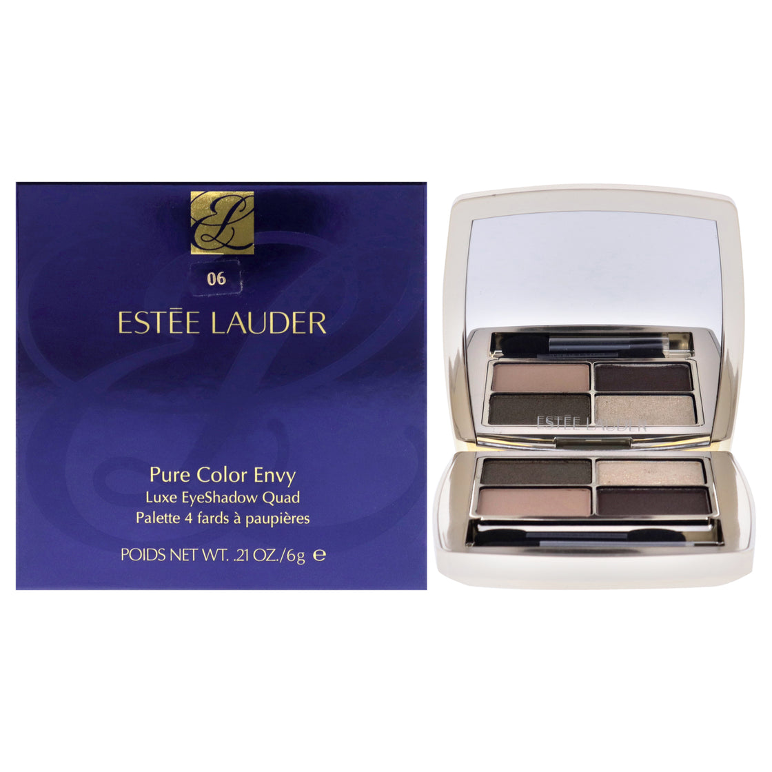 Pure Color Envy Luxe Eyeshadow Quad - 06 Metal Moss by Estee Lauder for Women - 0.21 oz Eye Shadow