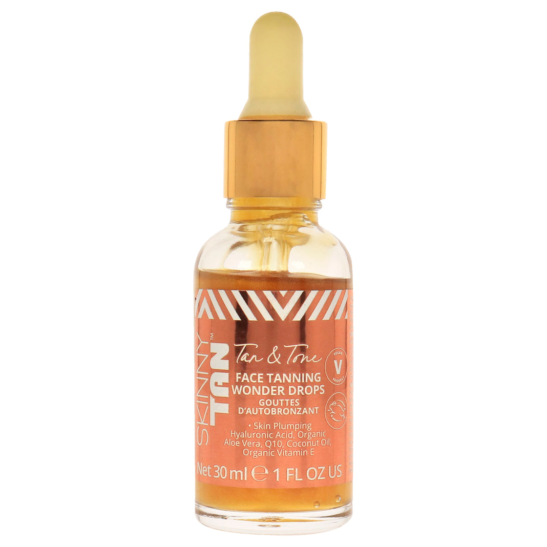 Tan and Tone Face Tanning Wonder Drops by Skinny Tan for Women - 1 oz Serum