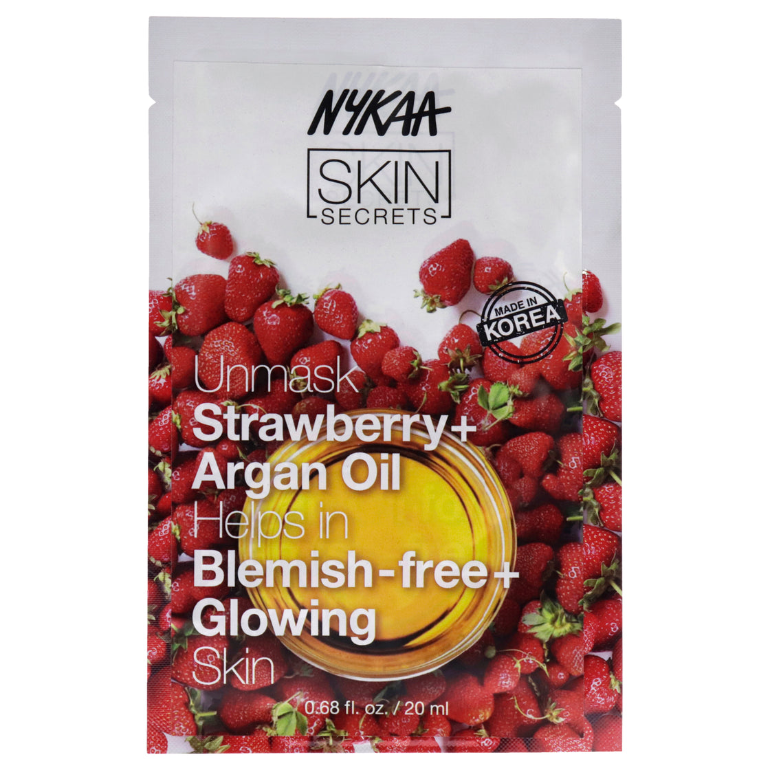 Skin Secrets Sheet Mask - Strawberry and Argan Oil by Nykaa Naturals for Women - 1 Pc Mask