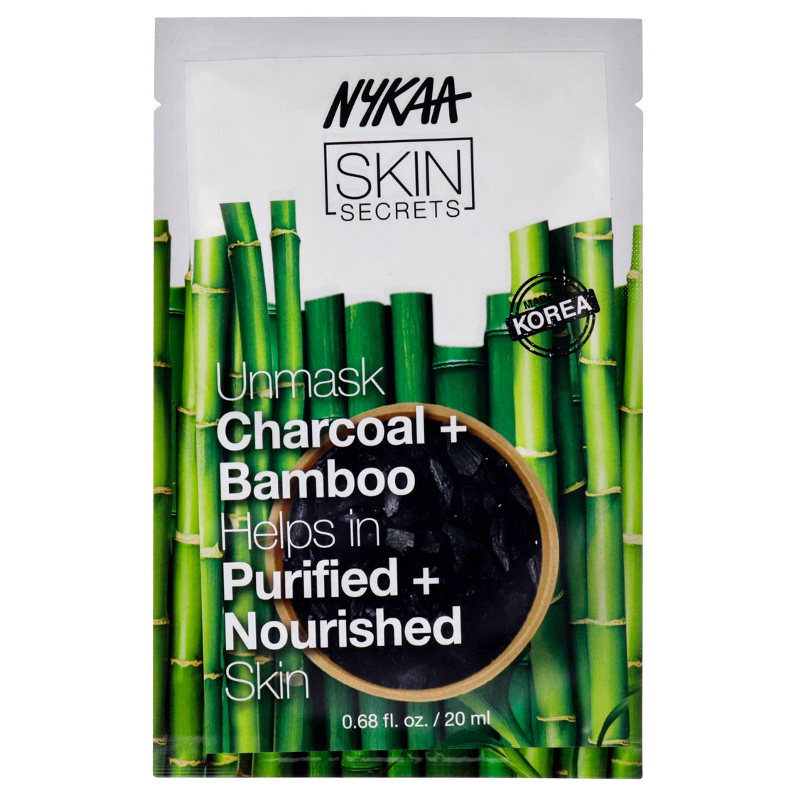 Skin Secrets Sheet Mask - Charcoal and Bamboo by Nykaa Naturals for Women - 1 Pc Mask