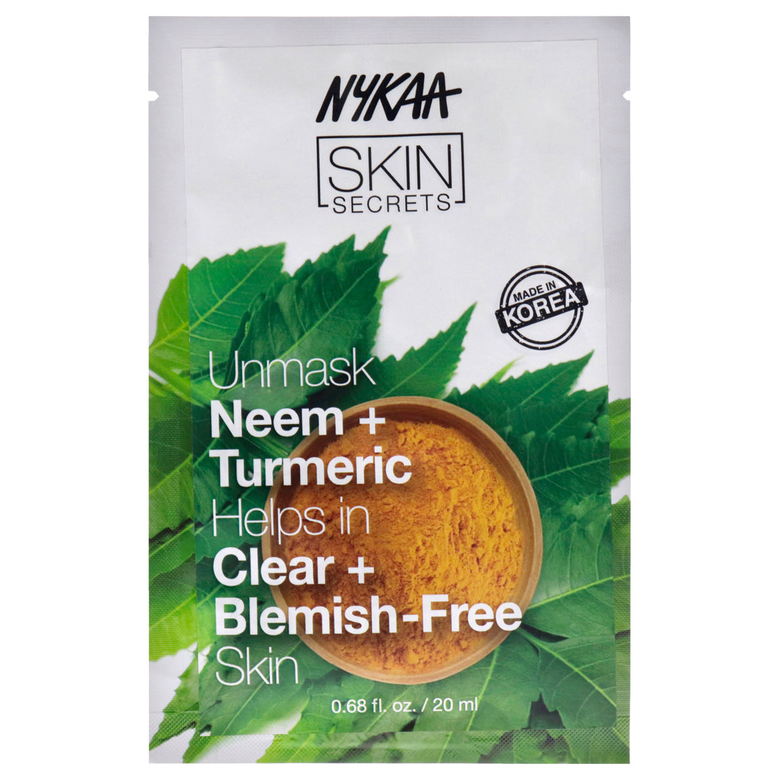 Skin Secrets Sheet Mask - Neem and Turmeric by Nykaa Naturals for Women - 1 Pc Mask