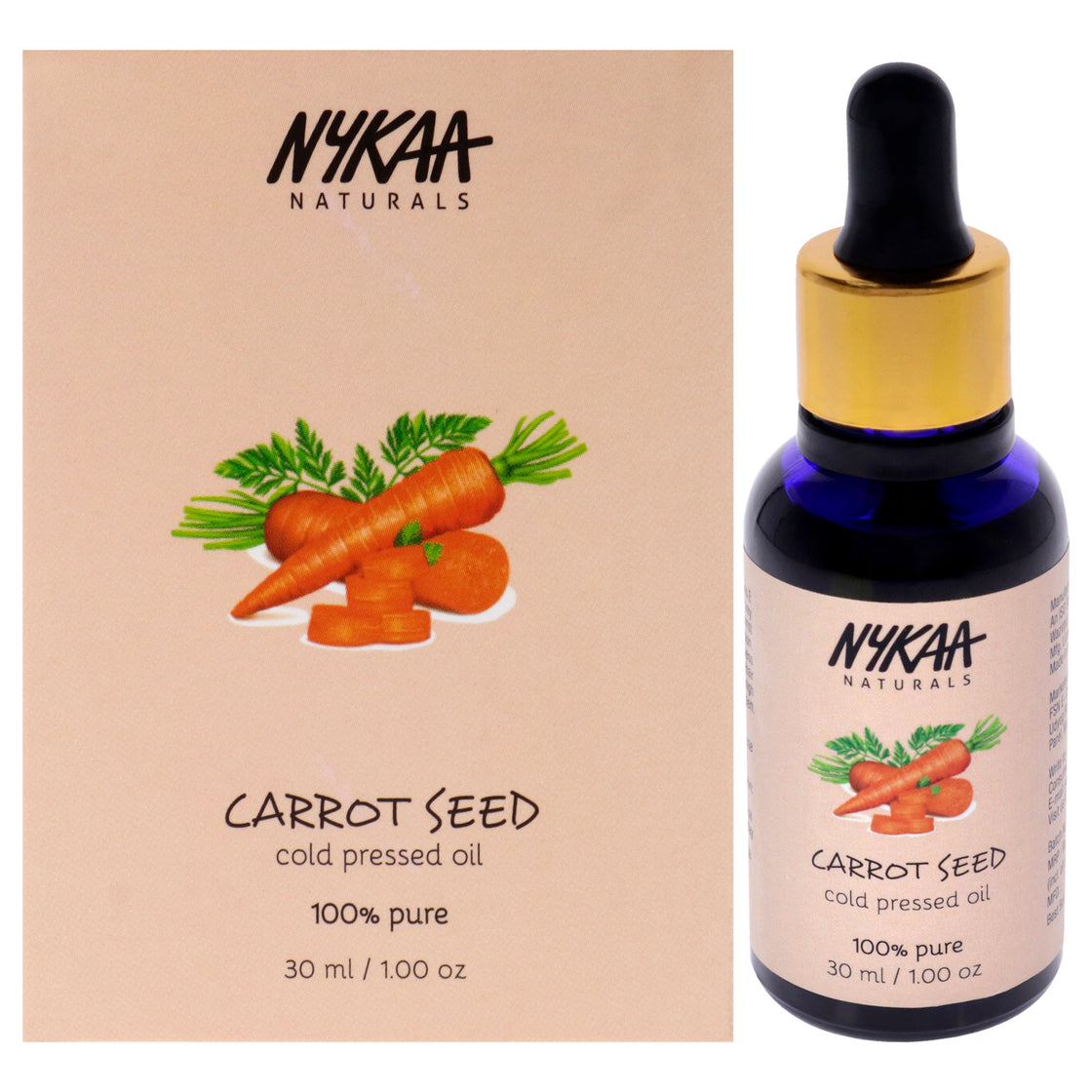 100 Percent Pure Cold Pressed Oil - Carrot Seed by Nykaa Naturals for Women - 1 oz Oil