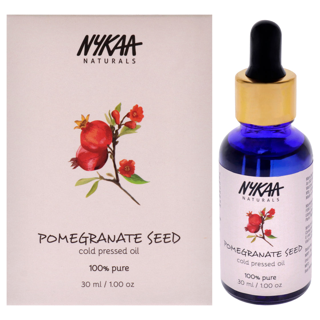 100 Percent Pure Cold Pressed Oil - Pomegranate Seed by Nykaa Naturals for Women - 1 oz Oil