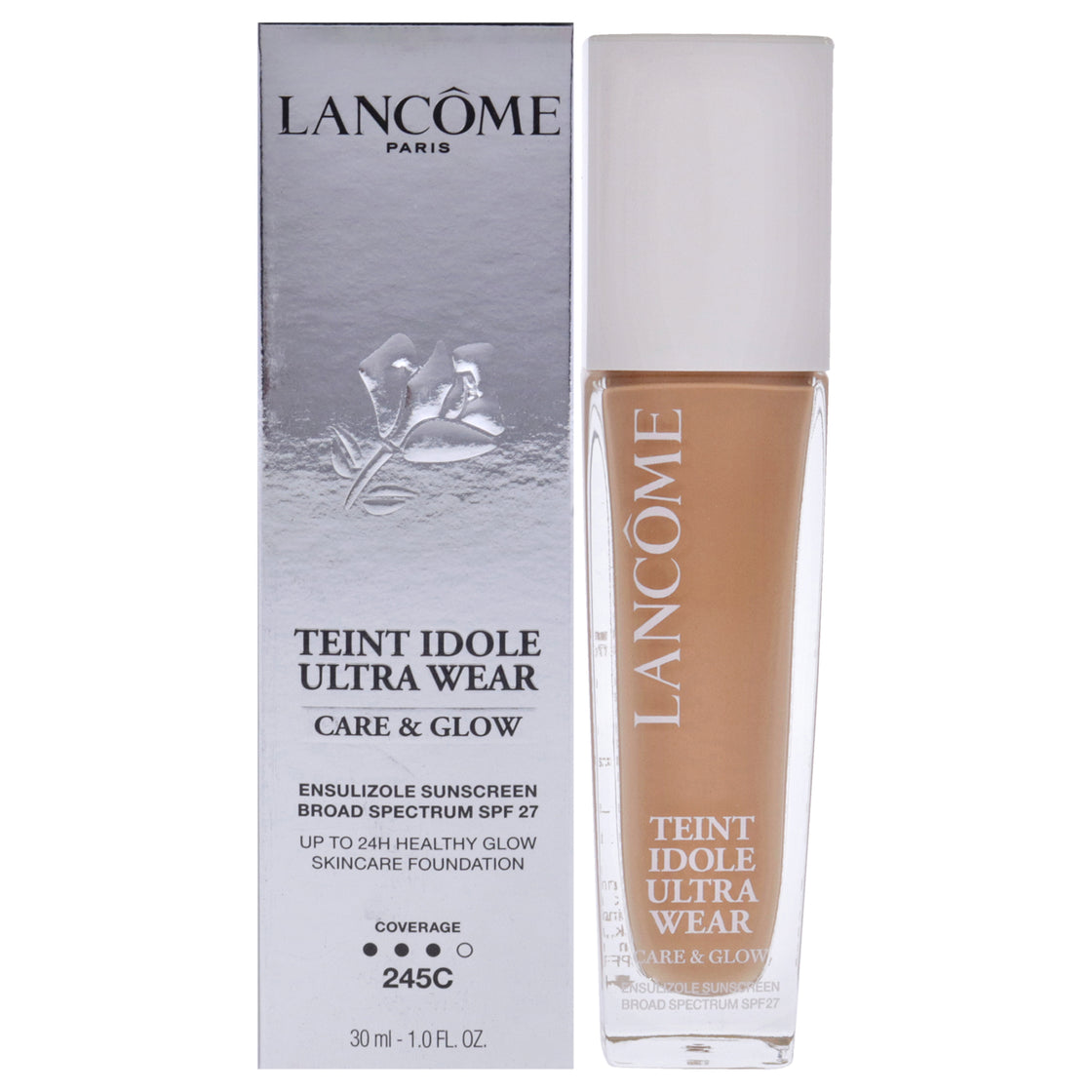 Teint Idol Ultra Wear Care and Glow SPF 27 - 245C Light With Cool Pink Undertones by Lancome for Women - 1 oz Foundation