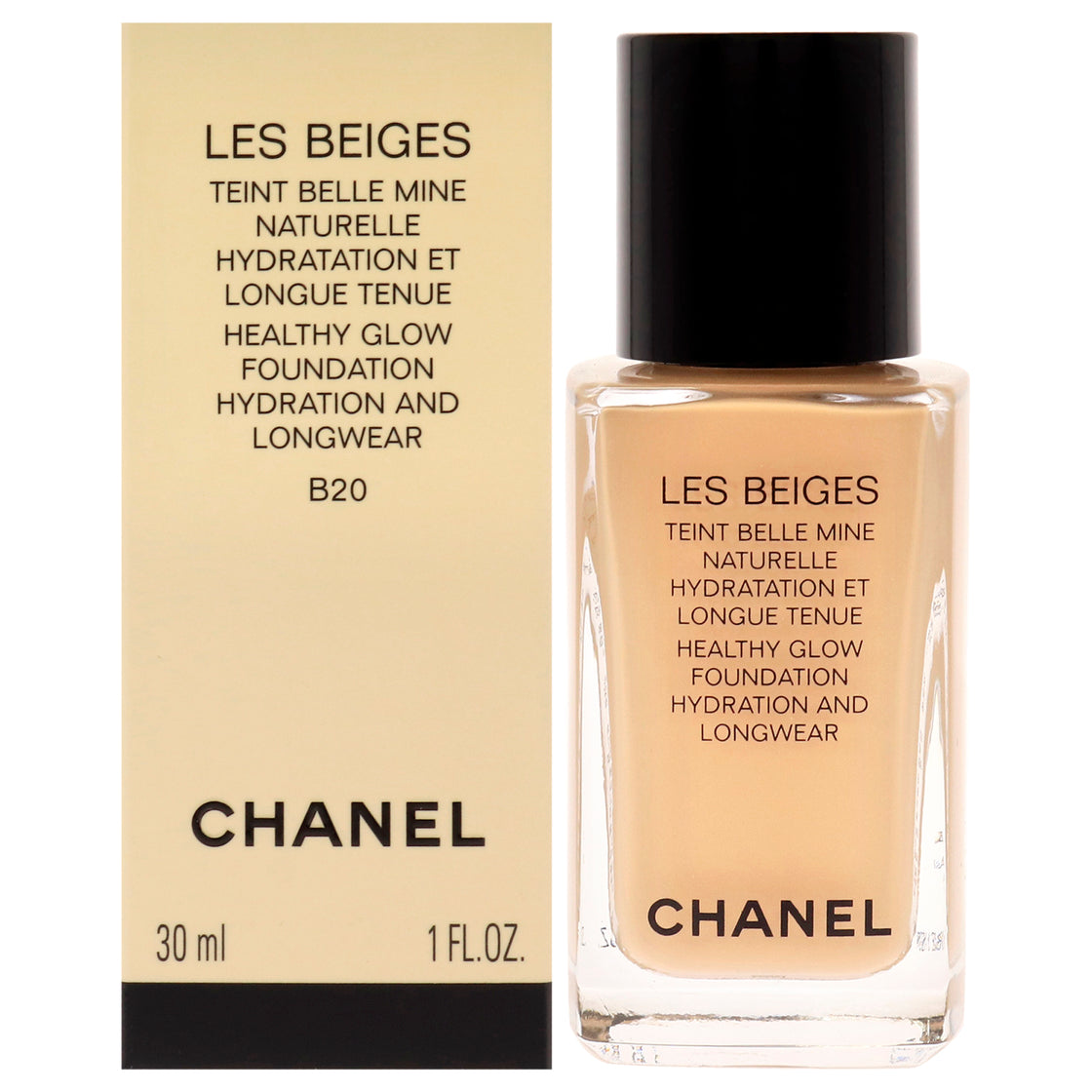 Les Beiges Healthy Glow Foundation - B20 Light-Medium Neutral Undertone by Chanel for Women - 1 oz Foundation