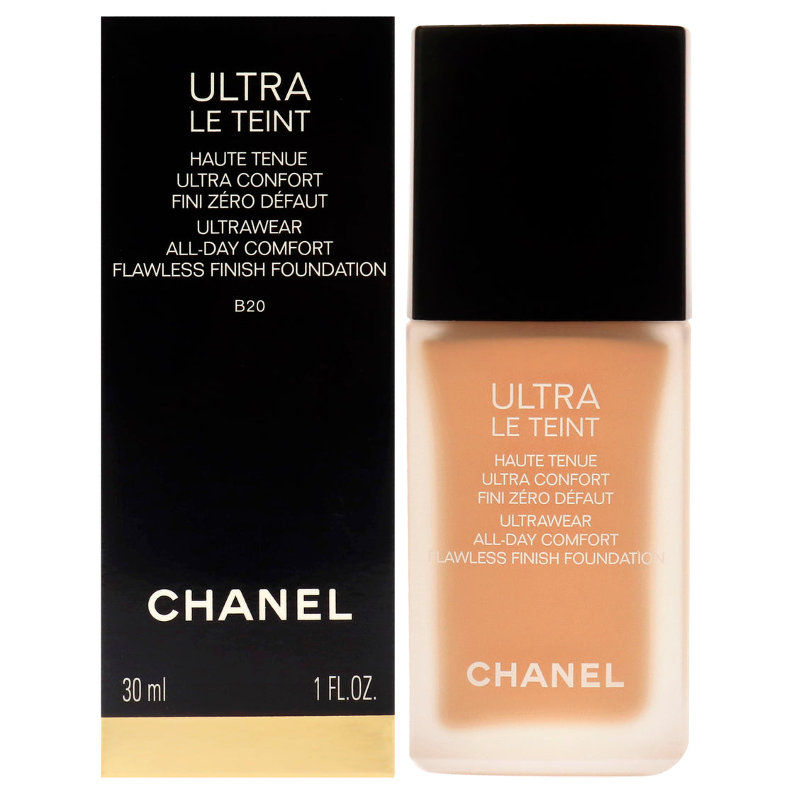 Ultra Le Teint Ultrawear Flawless Foundation - B20 Light Medium Neutral by Chanel for Women - 1 oz Foundation