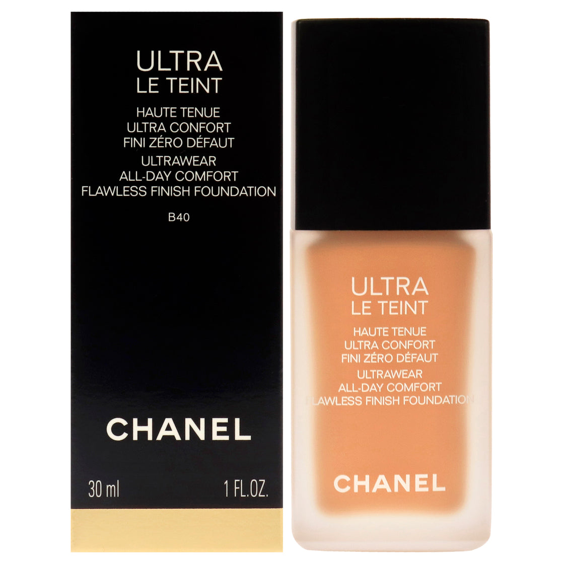 Ultra Le Teint Ultrawear Flawless Foundation - B40 Intense Medium Neutral by Chanel for Women - 1 oz Foundation