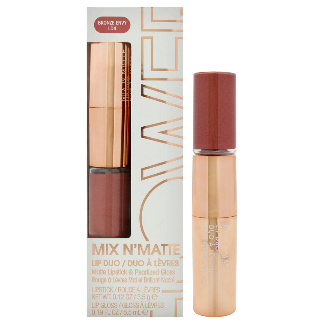 Mix N Matte Lip Duo - LD4 Bronze Envy by Flower Beauty for Women - 0.19 oz Lip Gloss