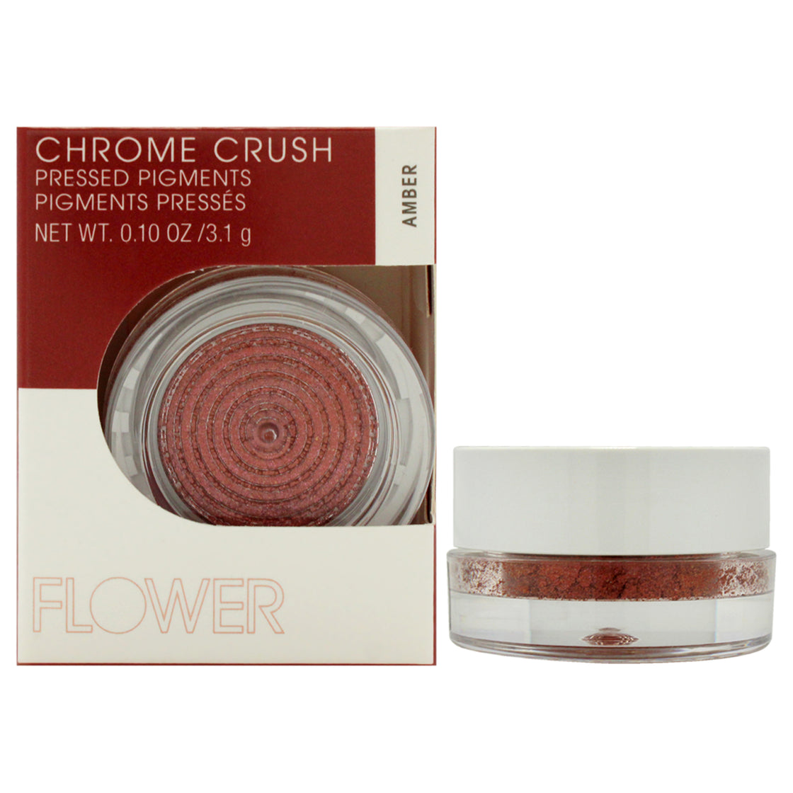 Chrome Crush Pressed Pigments - Amber by Flower Beauty for Women - 0.10 oz Eye Shadow