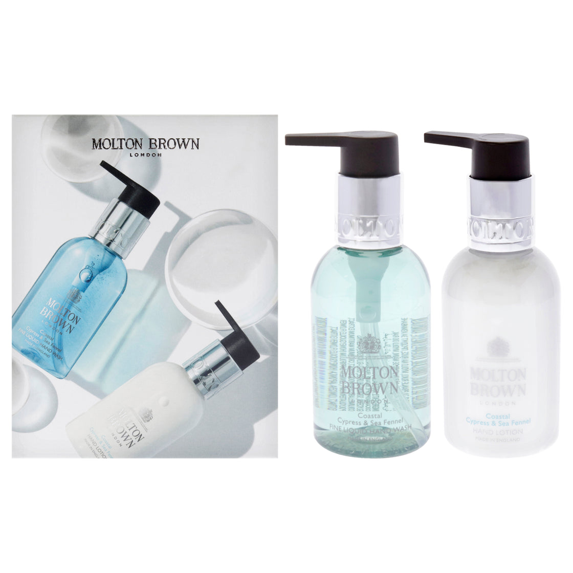 Coastal Cypress and Sea Fennel Set by Molton Brown for Unisex - 2 Pc 3.3oz Hand Wash, 3.3oz Hand Lotion