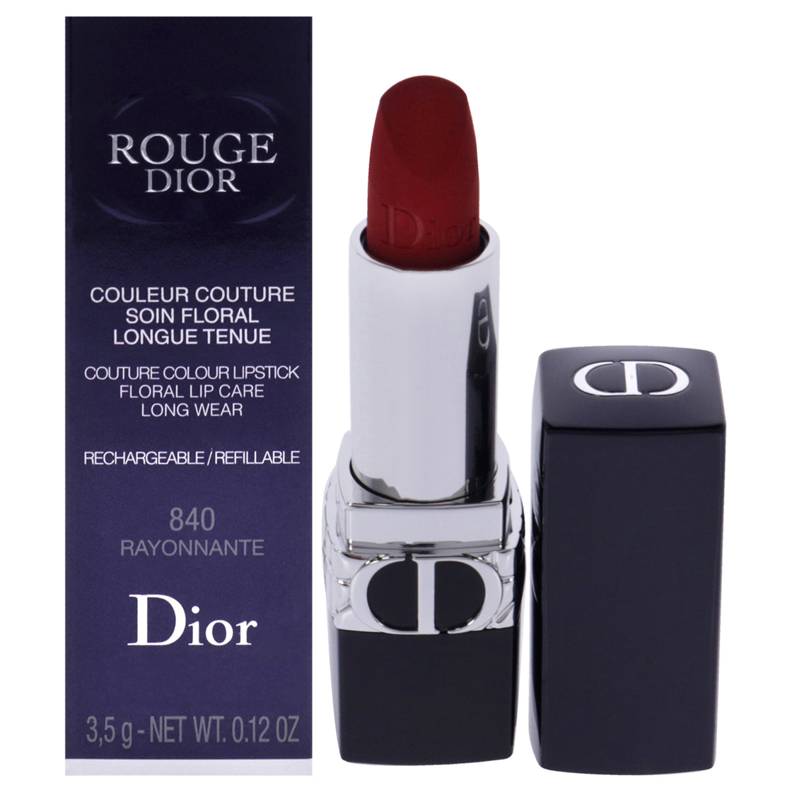 Rouge Dior Couture Velvet Lipstick - 840 Rayonnante by Christian Dior for Women - 0.12 oz Lipstick (Refillable)