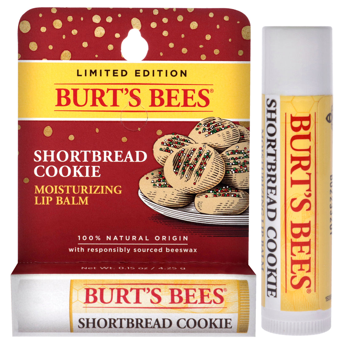 Moisturizing Lip Balm - Shortbread Cookie by Burts Bees for Unisex - 0.15 oz Lip Balm (Limited Edition)