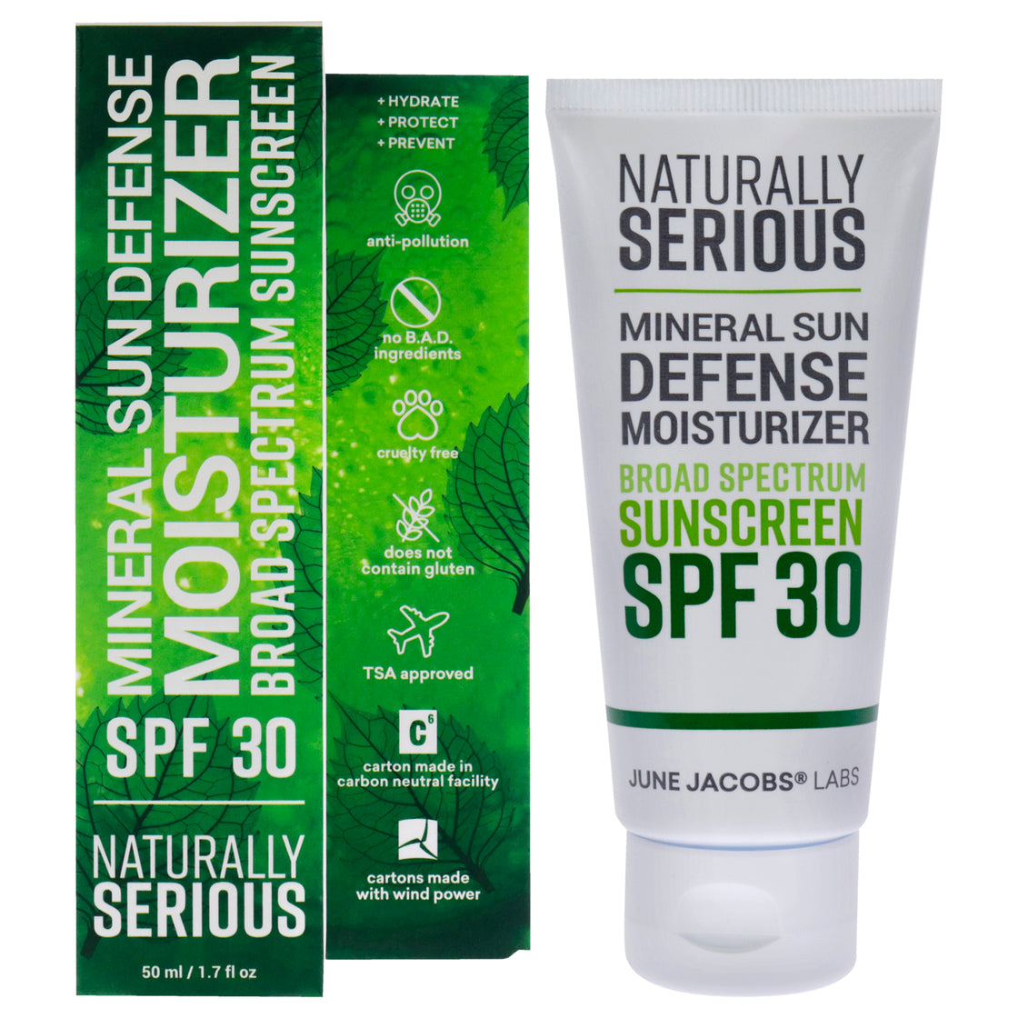 Mineral Sun Defense Moisturize Sunscreen SPF 30 by Naturally Serious for Unisex - 1.7 oz Sunscreen