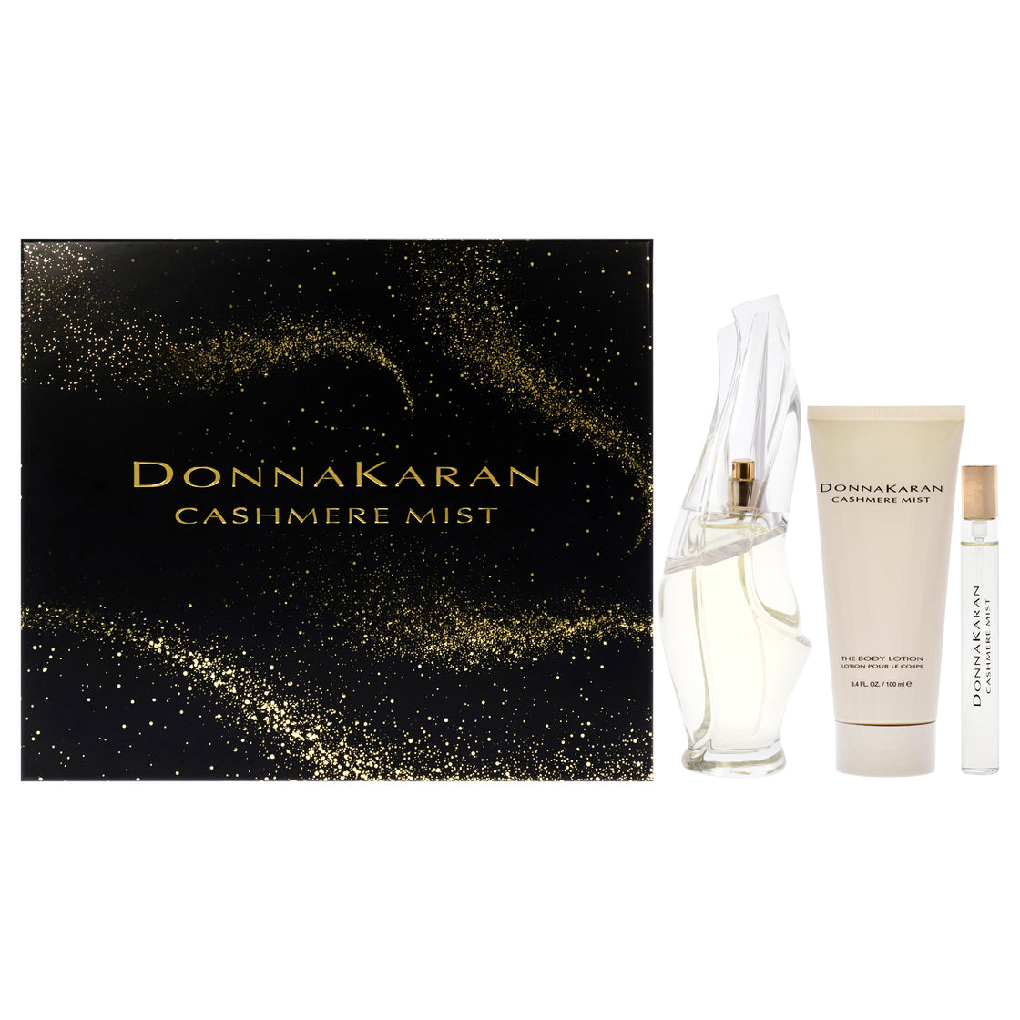 Cashmere Mist by Donna Karan for Women - 3 Pc Gift Set 3.4oz EDP Spray, 0.34oz EDP Spray, 3.4oz Body Lotion