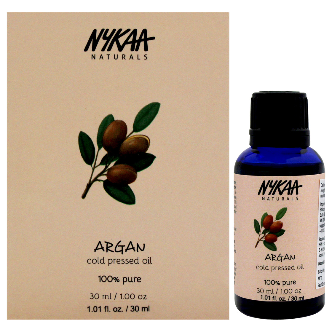 100 Percent Pure Cold Pressed Oil - Argan by Nykaa Naturals for Women - 1 oz Oil