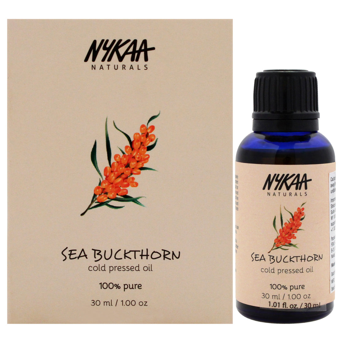 100 Percent Pure Cold Pressed Oil - Sea Buckthorn by Nykaa Naturals for Women - 1 oz Oil