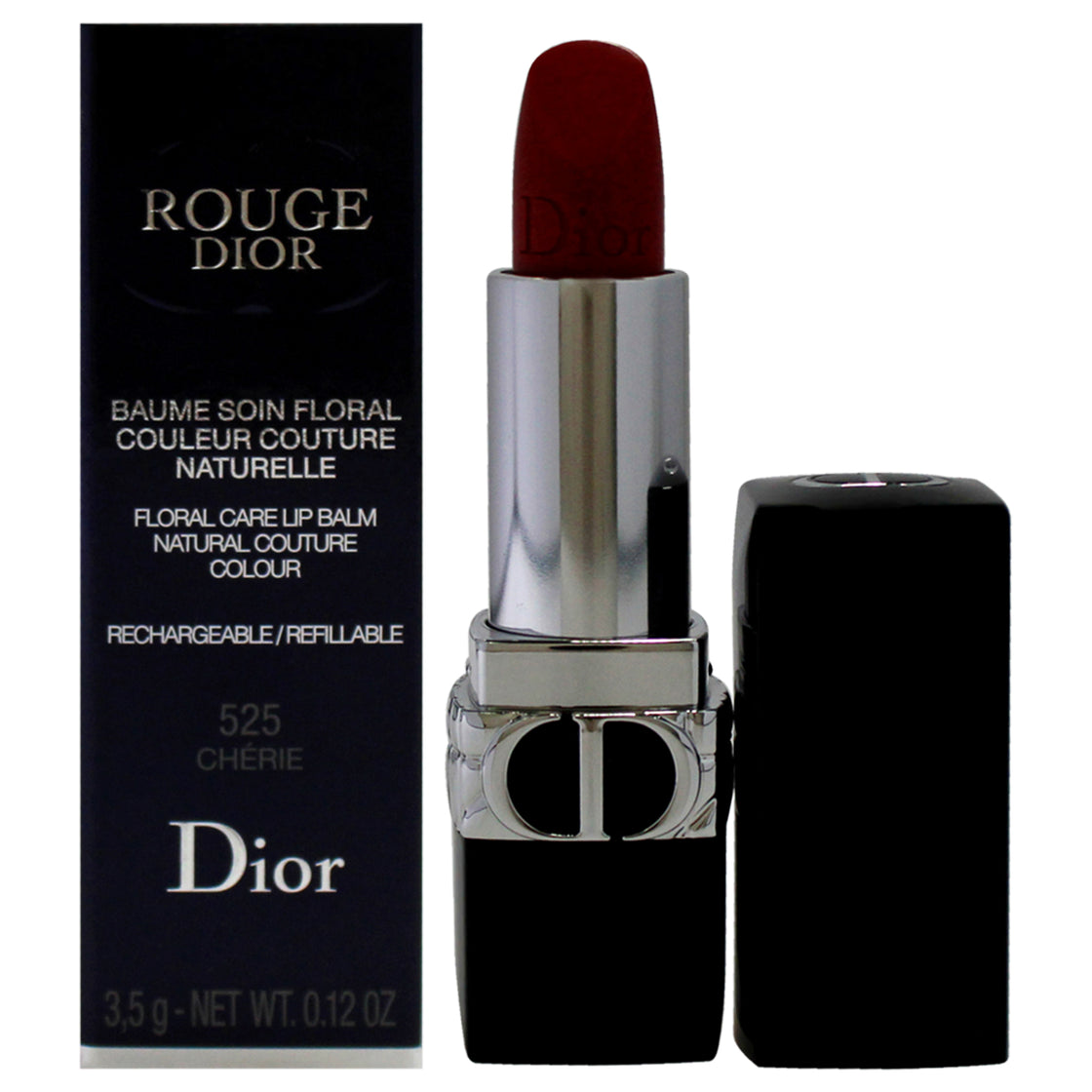 Rouge Dior Floral Care Lip Balm Satin - 525 Cherie by Christian Dior for Women - 0.12 oz Lip Balm (Refillable)