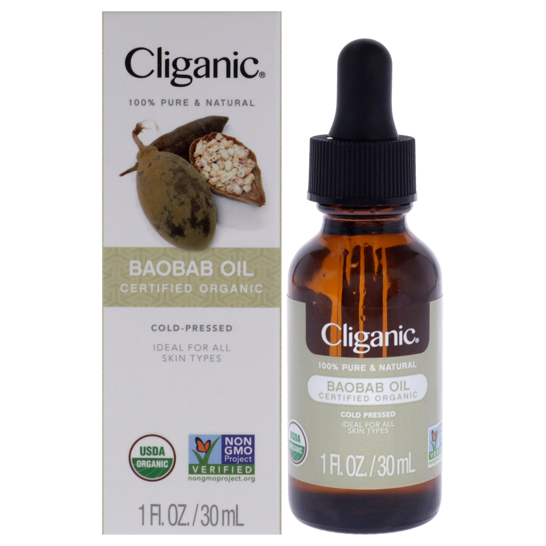 Organic Baobab by Cliganic for Unisex - 1 oz Oil