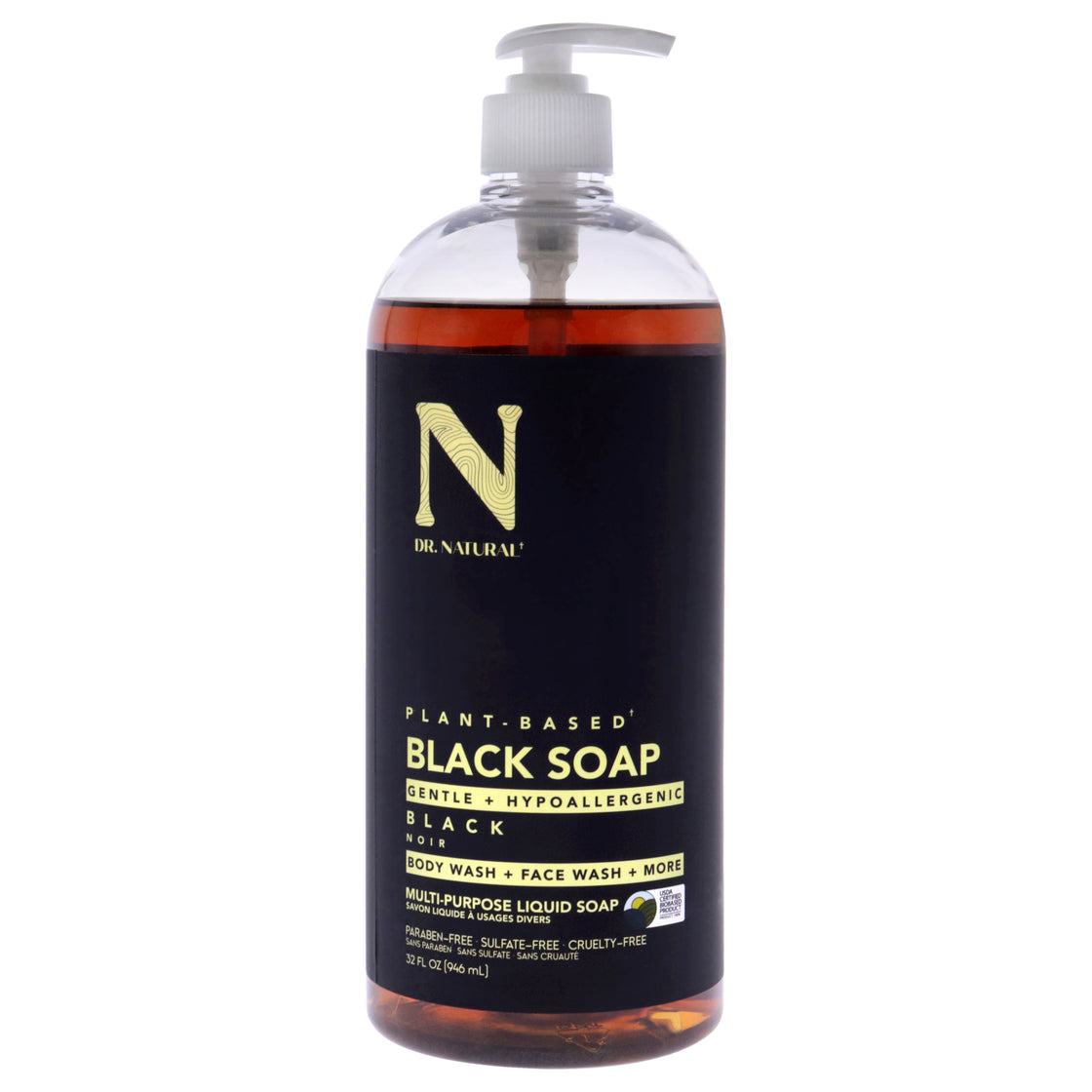 Multi-Purpose Liquid Soap - Black by Dr. Natural for Unisex - 32 oz Soap