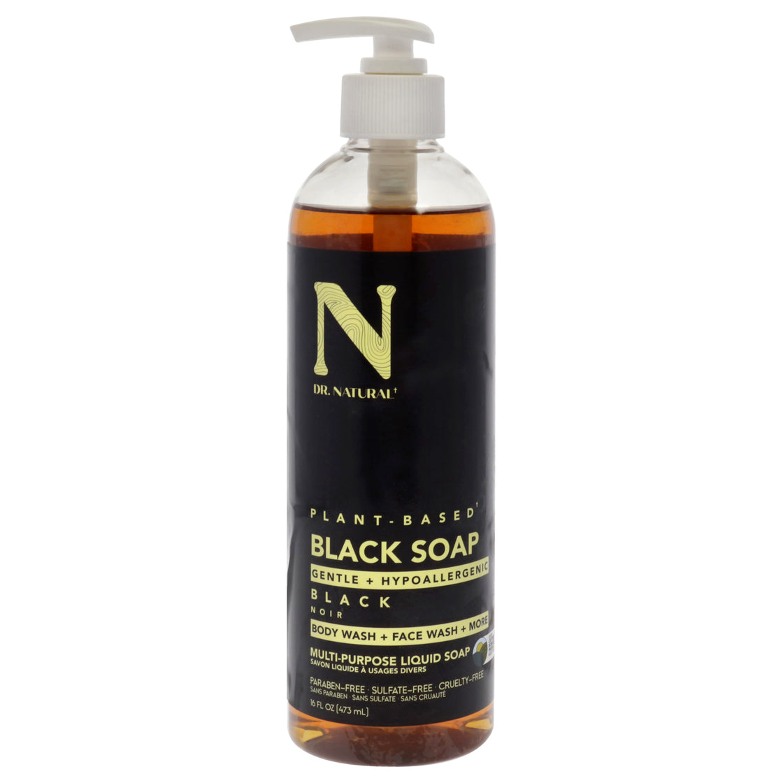 Multi-Purpose Liquid Soap - Black by Dr. Natural for Unisex - 16 oz Soap