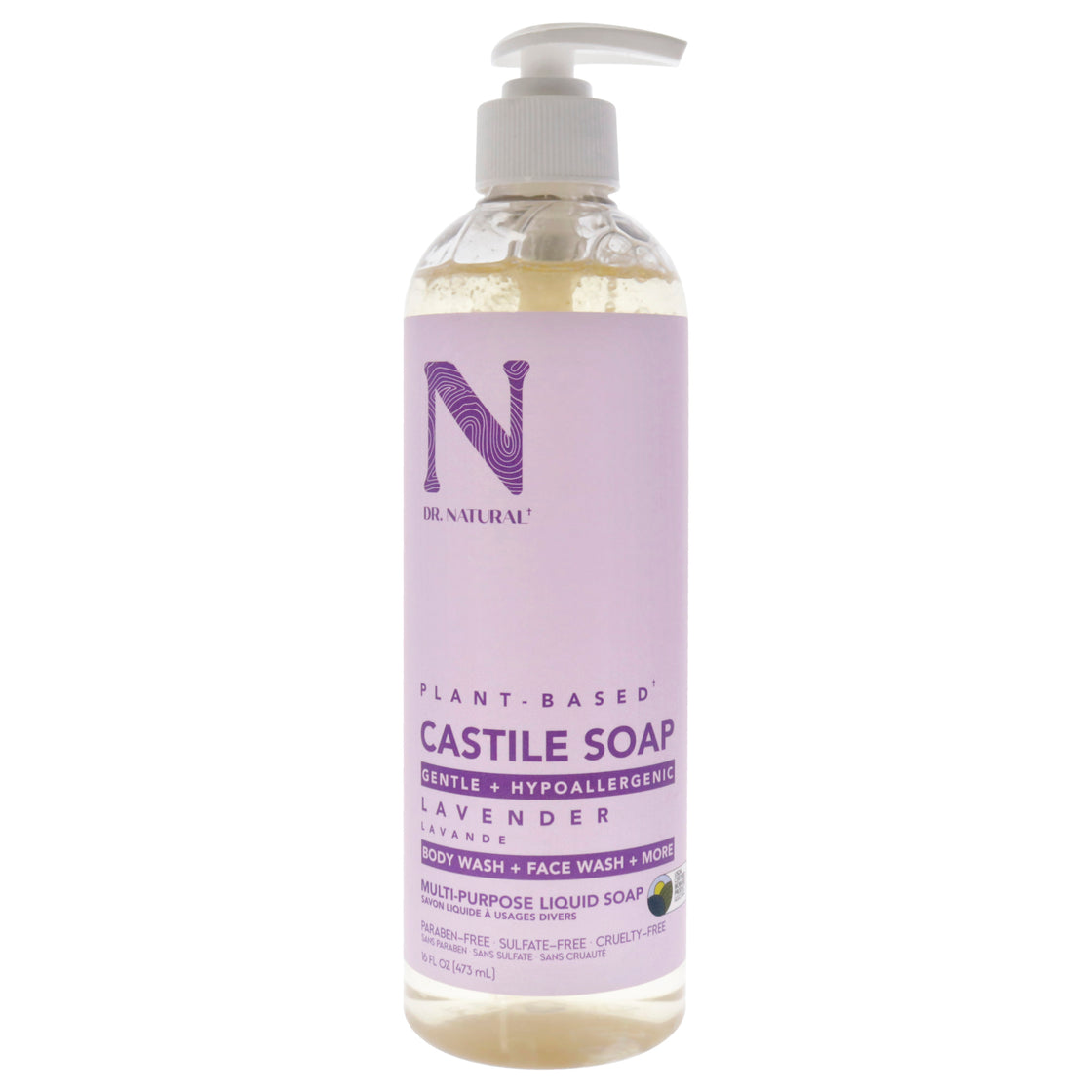 Castile Liquid Soap - Lavender by Dr. Natural for Unisex - 16 oz Soap