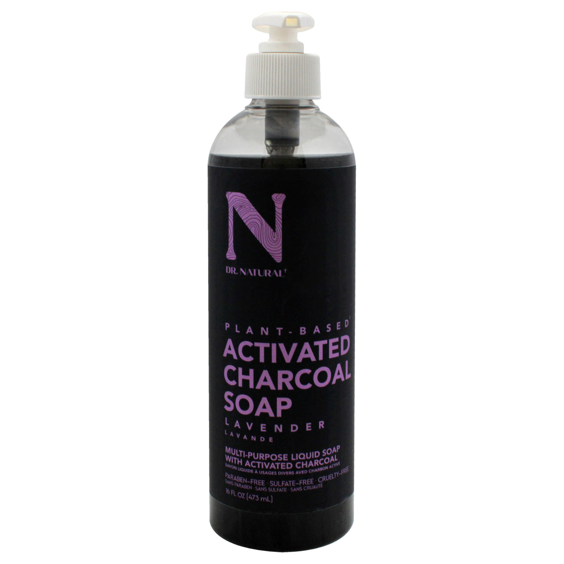 Activated Charcoal Liquid Soap - Lavender by Dr. Natural for Unisex - 16 oz Soap