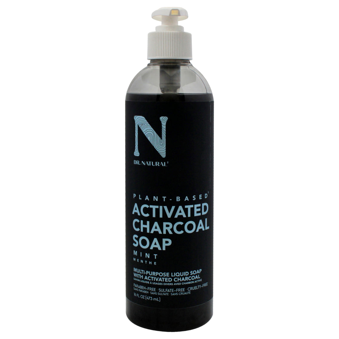 Activated Charcoal Liquid Soap - Mint by Dr. Natural for Unisex - 16 oz Soap