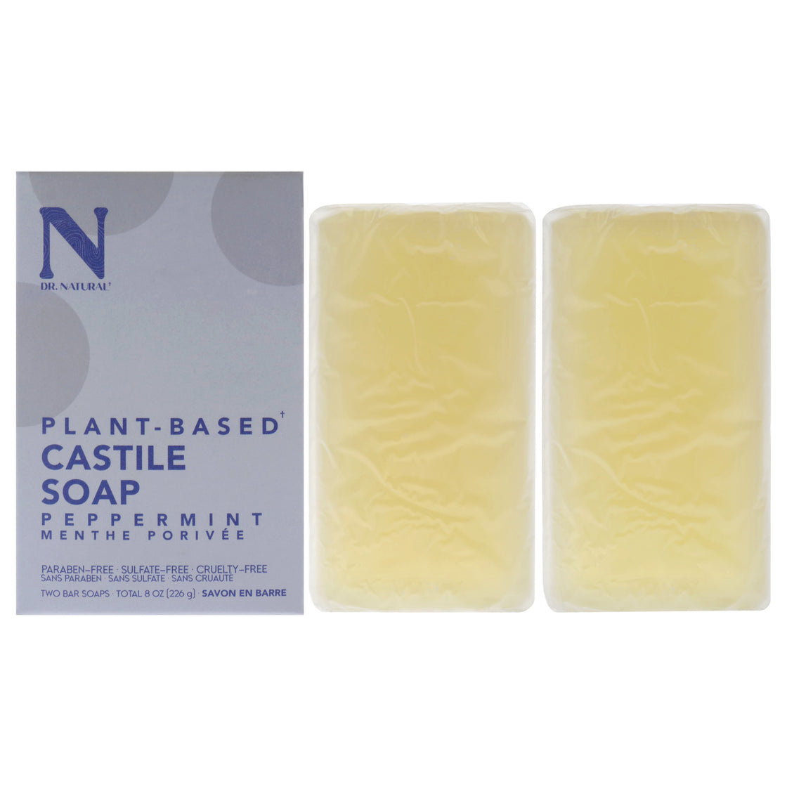 Castile Bar Soap - Peppermint by Dr. Natural for Unisex - 2 x 8 oz Soap