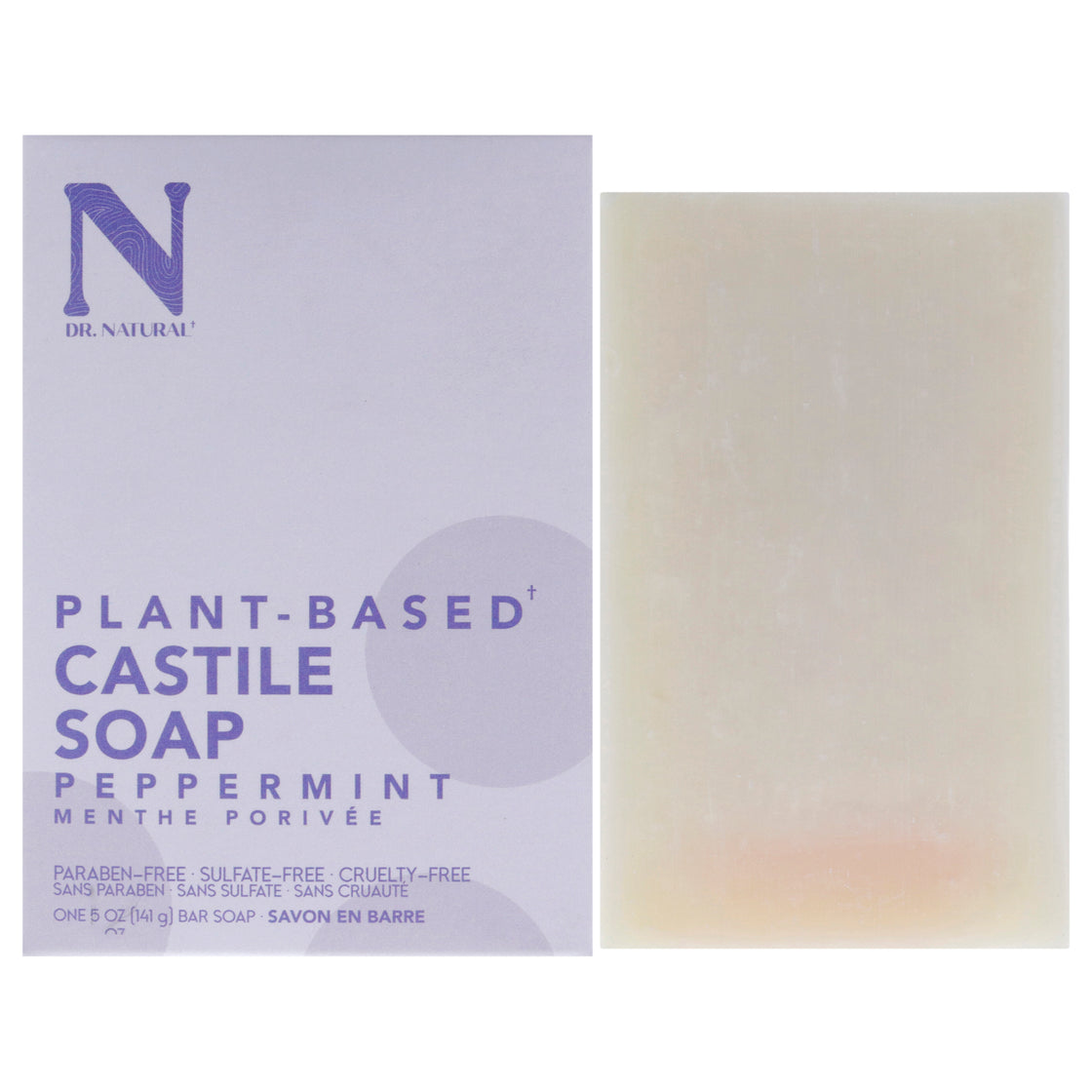 Castile Bar Soap - Peppermint by Dr. Natural for Unisex - 5 oz Soap