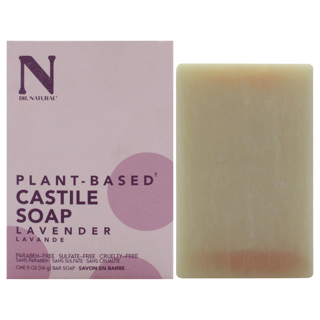 Castile Bar Soap - Lavender by Dr. Natural for Unisex - 5 oz Soap