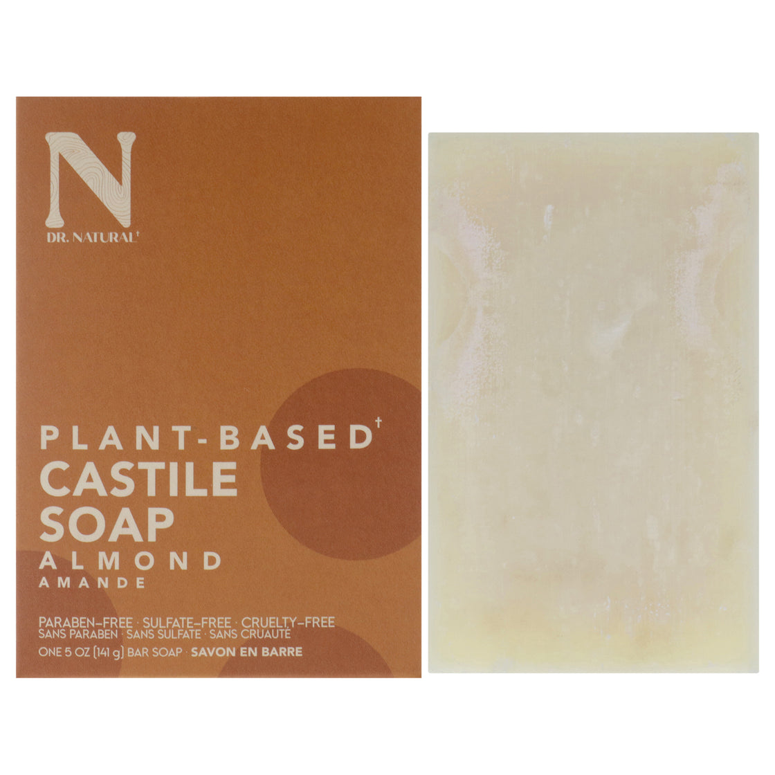 Castile Bar Soap - Almond by Dr. Natural for Unisex - 5 oz Soap