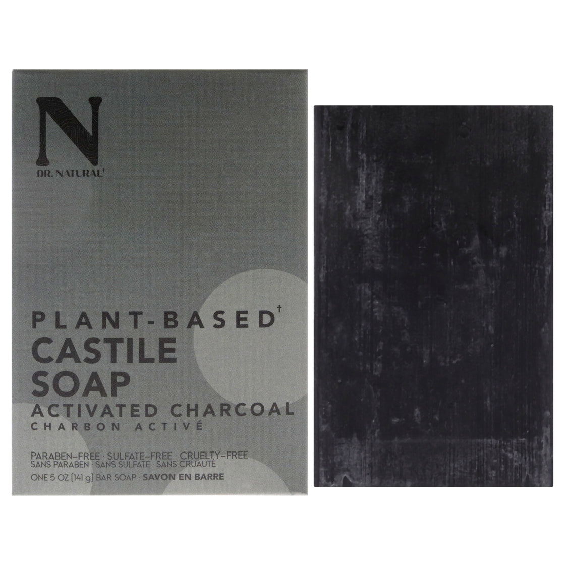 Castile Bar Soap - Activated Charcoal by Dr. Natural for Unisex - 5 oz Soap