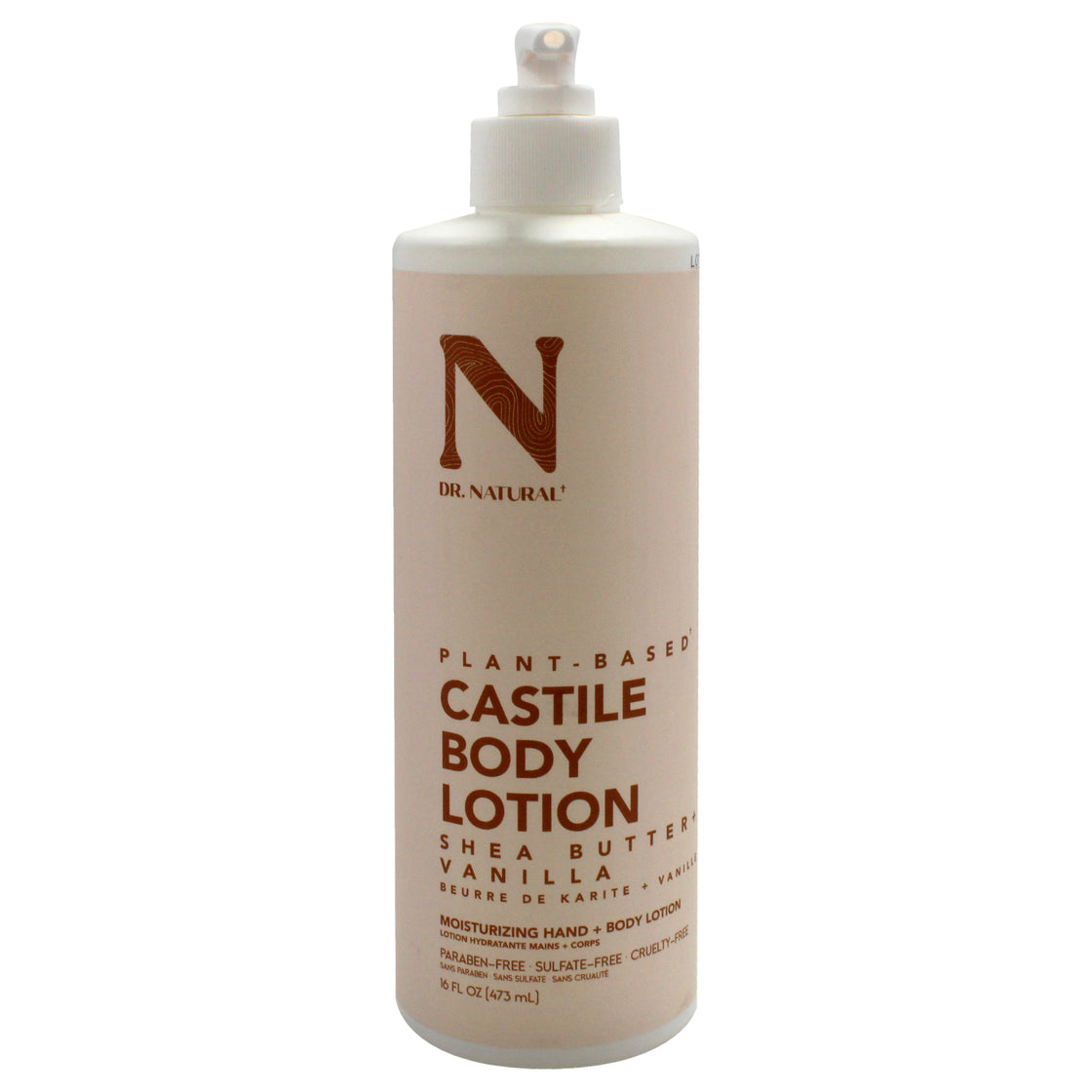 Castile Body Lotion - Shea Butter plus Vanille by Dr. Natural for Unisex - 16 oz Body Lotion