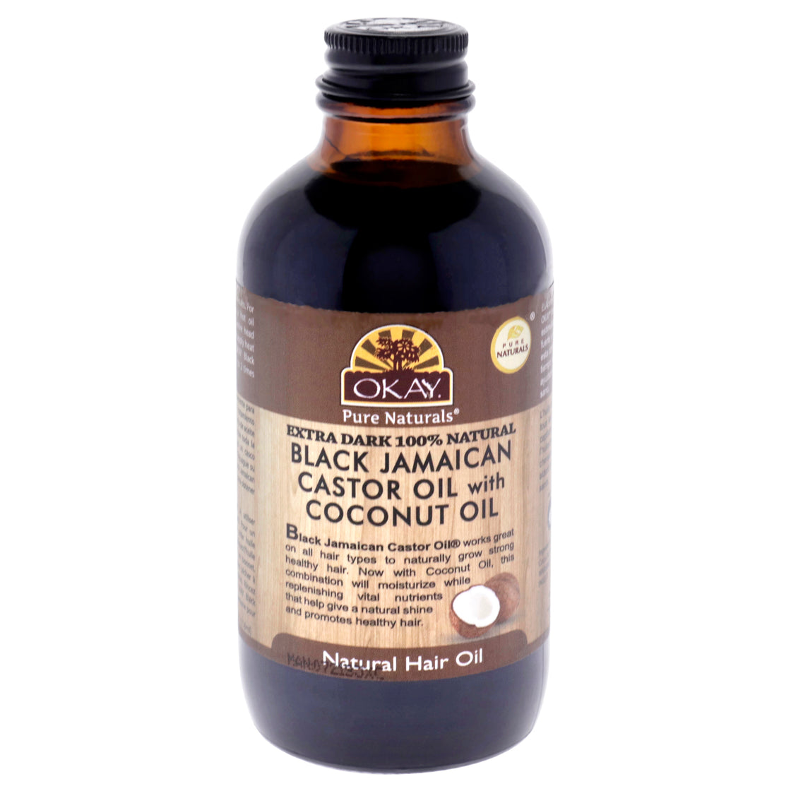 Extra Dark Black Jamaican Castor Oil - Coconut Oil by Okay for Unisex - 4 oz Oil