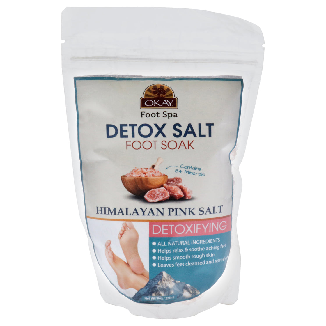 Detox Himalayan Pink Salt by Okay for Unisex - 8 oz Bath Salt