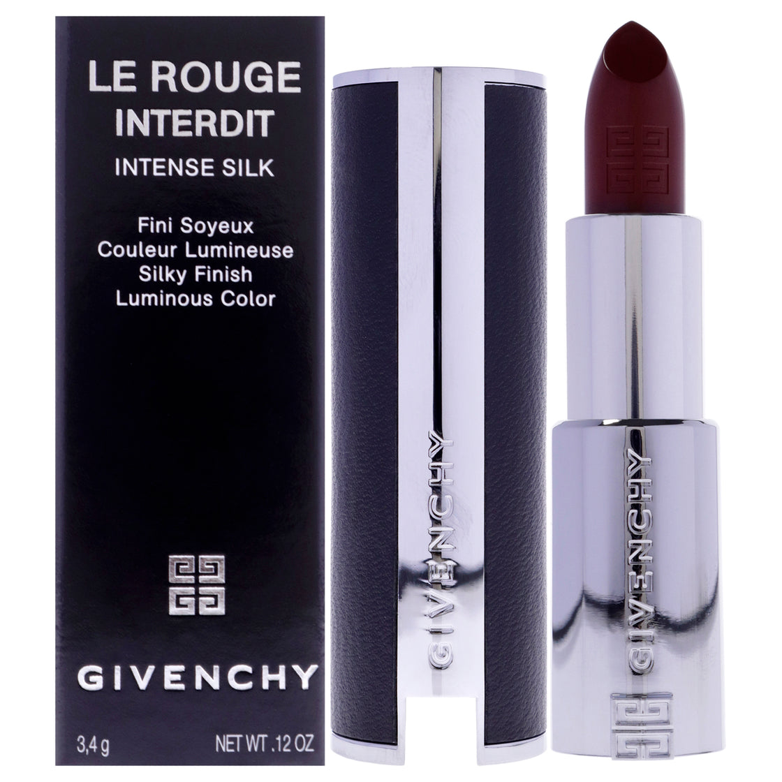 Le Rouge Interdit Intense Silk Lipstick - 334 Grenat Volontaire by Givenchy for Women - 0.12 oz Lipstick (Refillable)