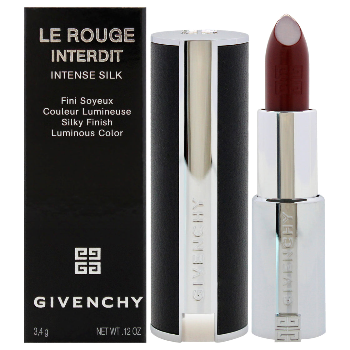 Le Rouge Interdit Intense Silk Lipstick - 339 Grenat Cendre by Givenchy for Women - 0.12 oz Lipstick (Refillable)