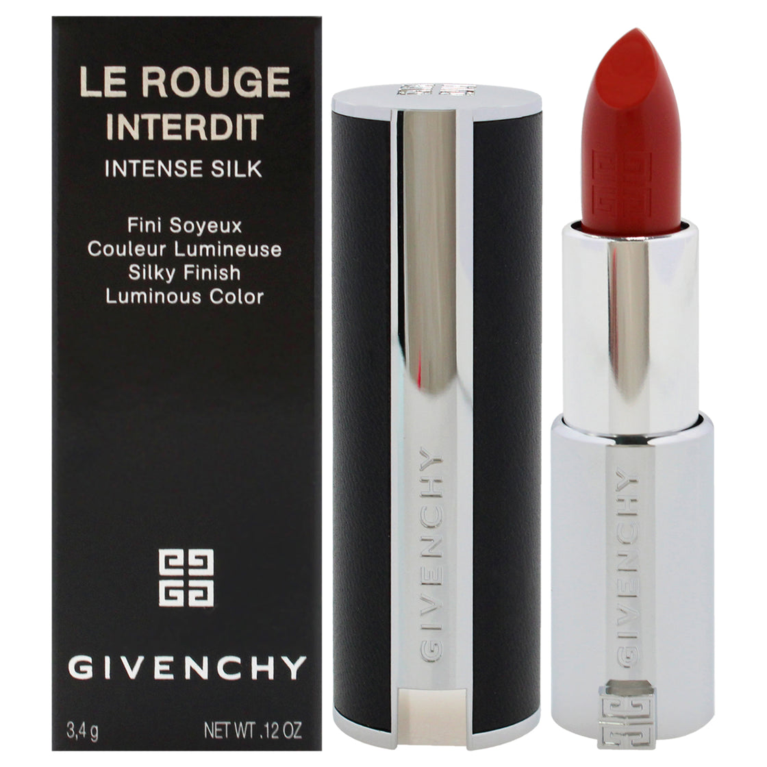 Le Rouge Interdit Intense Silk Lipstick - 332 Rouge Safran by Givenchy for Women - 0.12oz Lipstick (Refillable)