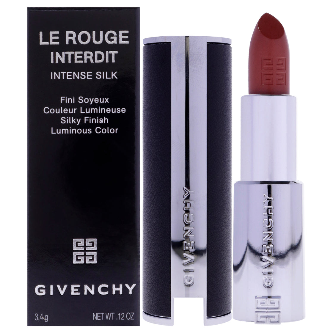 Le Rouge Interdit Intense Silk Lipstick - 500 Brun Mocha by Givenchy for Women - 0.12 oz Lipstick (Refillable)