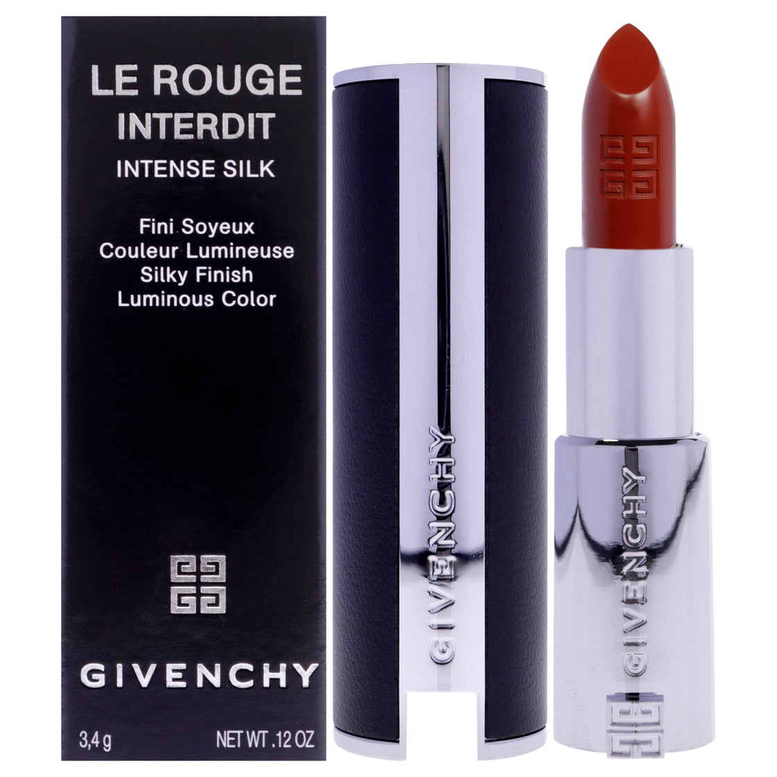 Le Rouge Interdit Intense Silk Lipstick - 501 Brun Epice by Givenchy for Women - 0.12 oz Lipstick (Refillable)