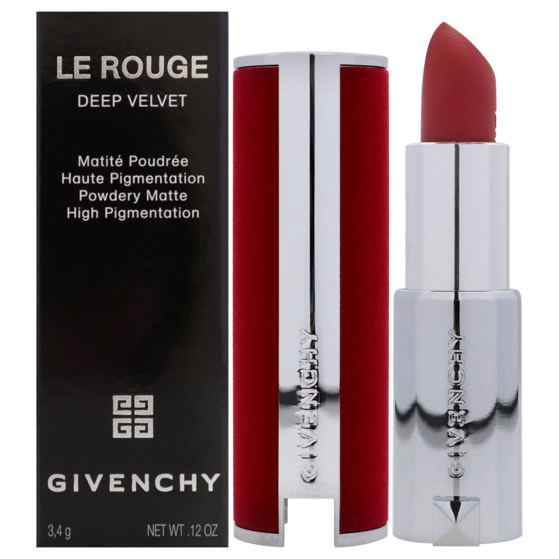 Le Rouge Deep Velvet Matte Lipstick - 27 Rouge Infuse by Givenchy for Women - 0.12 oz Lipstick