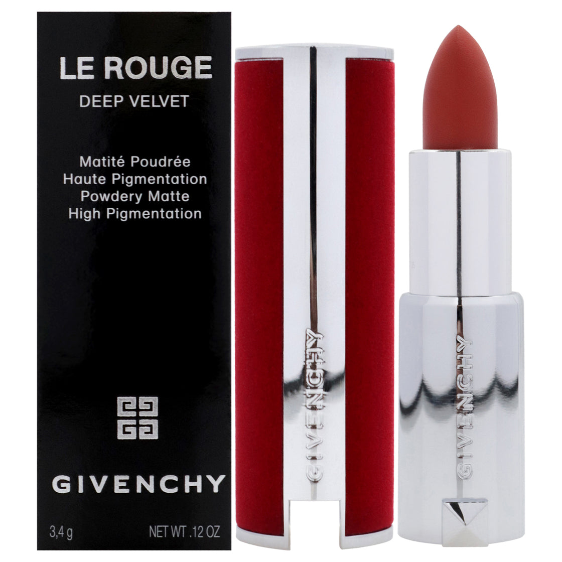 Le Rouge Deep Velvet Matte Lipstick - 35 Rouge Initie by Givenchy for Women - 0.12 oz Lipstick