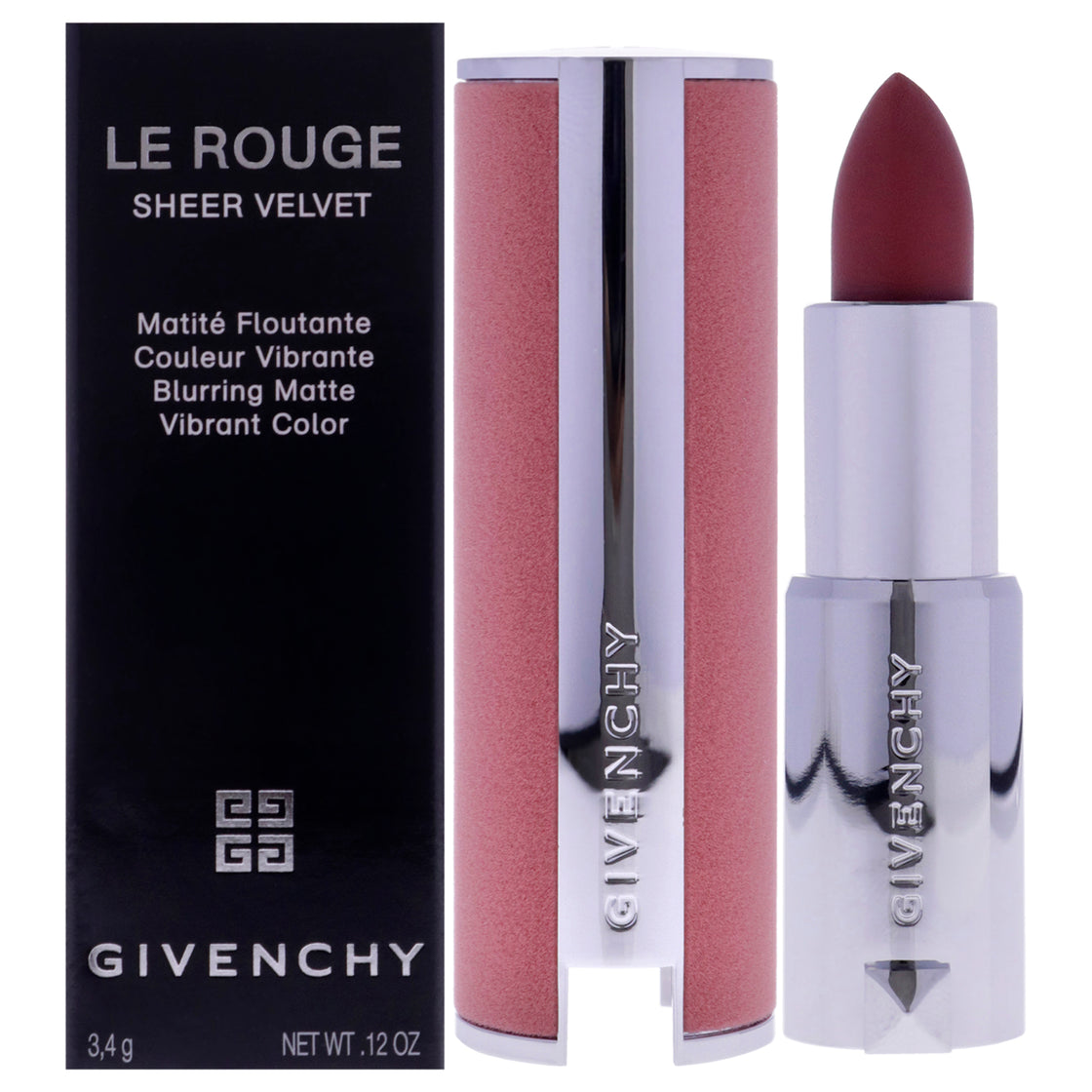 Le Rouge Sheer Velvet Matte Lipstick - 27 Rouge Infuse by Givenchy for Women - 0.12 oz Lipstick (Refillable)