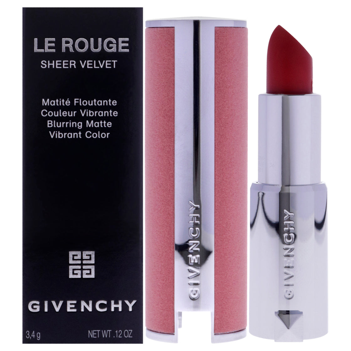 Le Rouge Sheer Velvet Matte Lipstick - 36 L Interdit by Givenchy for Women - 0.12 oz Lipstick (Refillable)